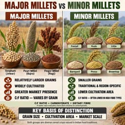 Major v/s minor millets difference